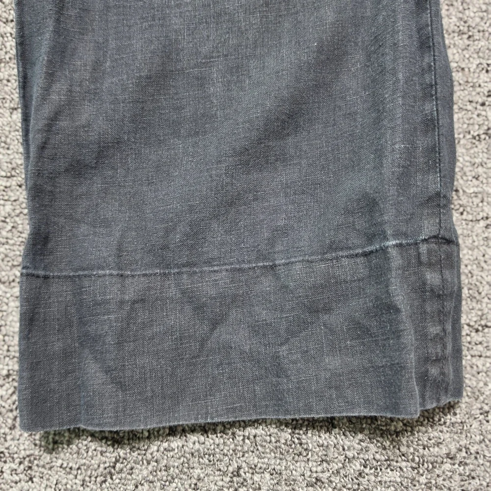 Everlane Linen Jumpsuit Womens 0P Black Excellent Wide Leg Sleeveless Cropped
